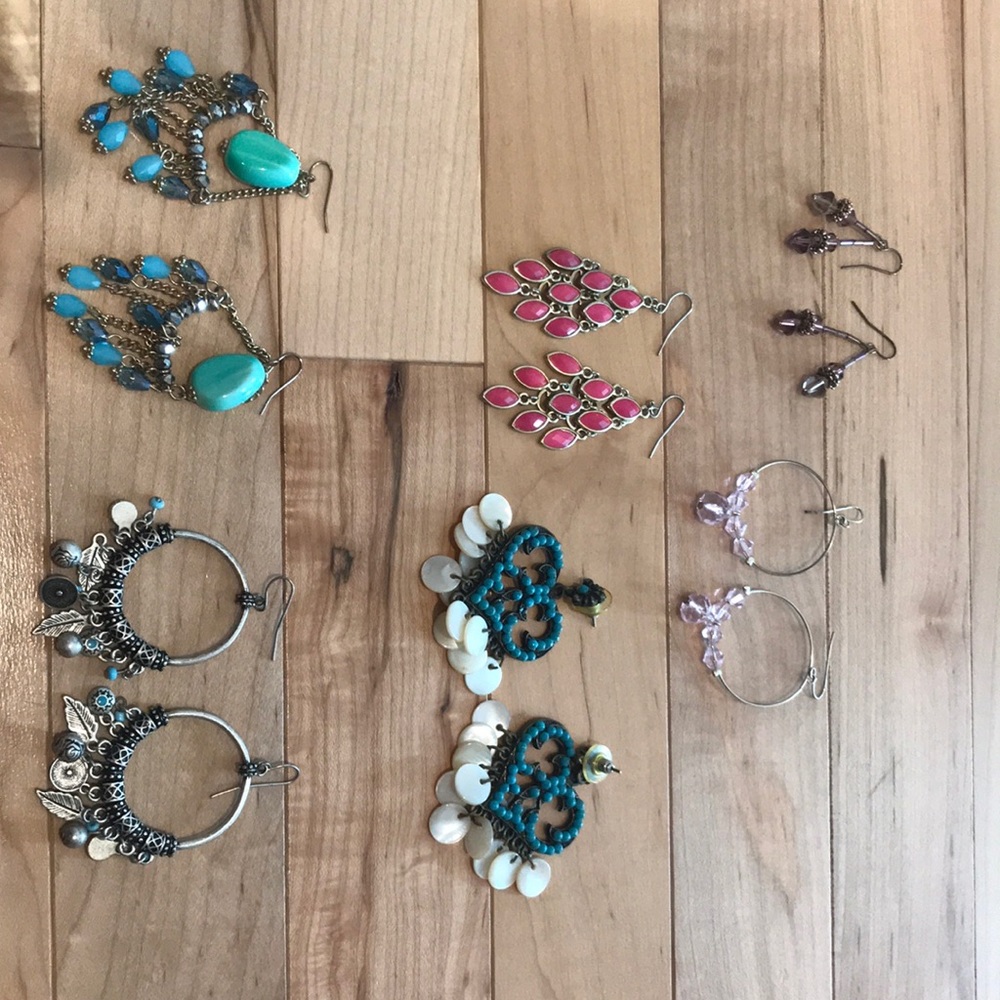 Six pairs of earrings